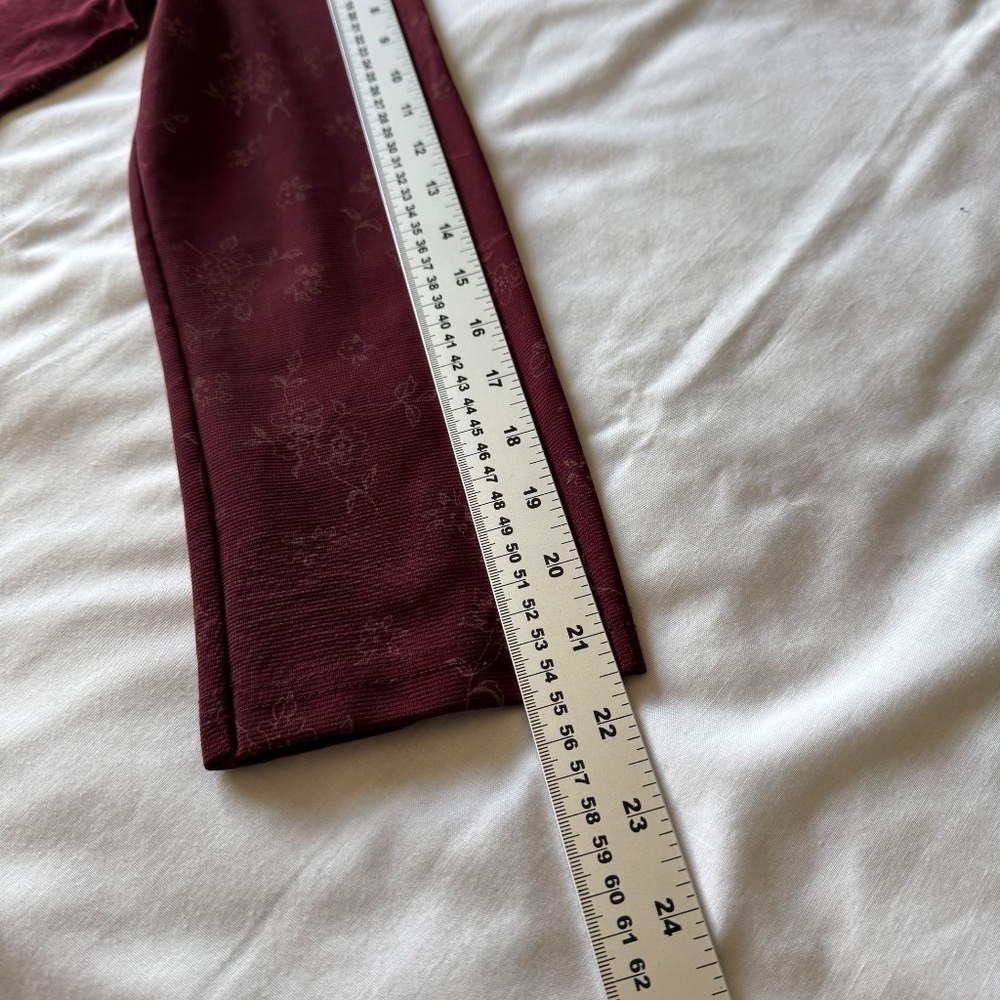 Higher State Women's Vintage Long‎ Sleeve Floral Zip Up Shacket Burgundy/Wine M - Picture 10 of 14